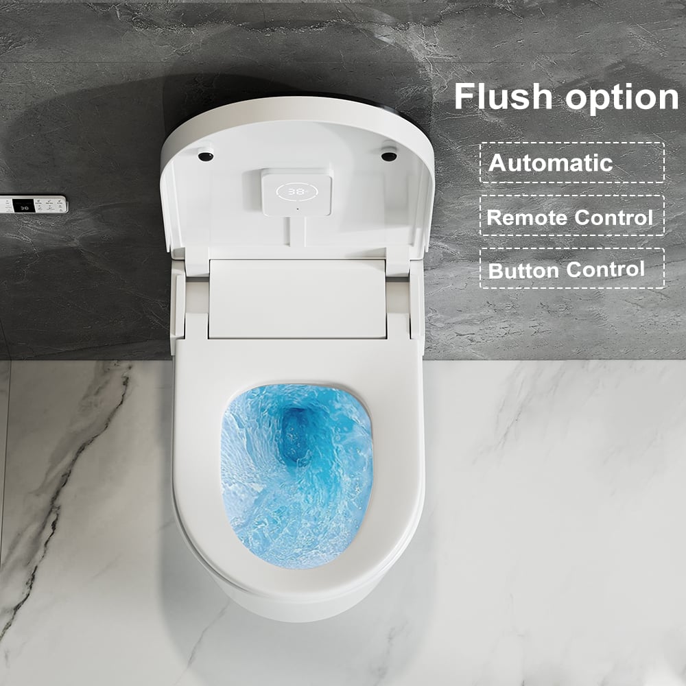 HMR - Automatic Wall-Mounted Smart Bidet Toilet with UV Sterilization Feature 1.58 GPF