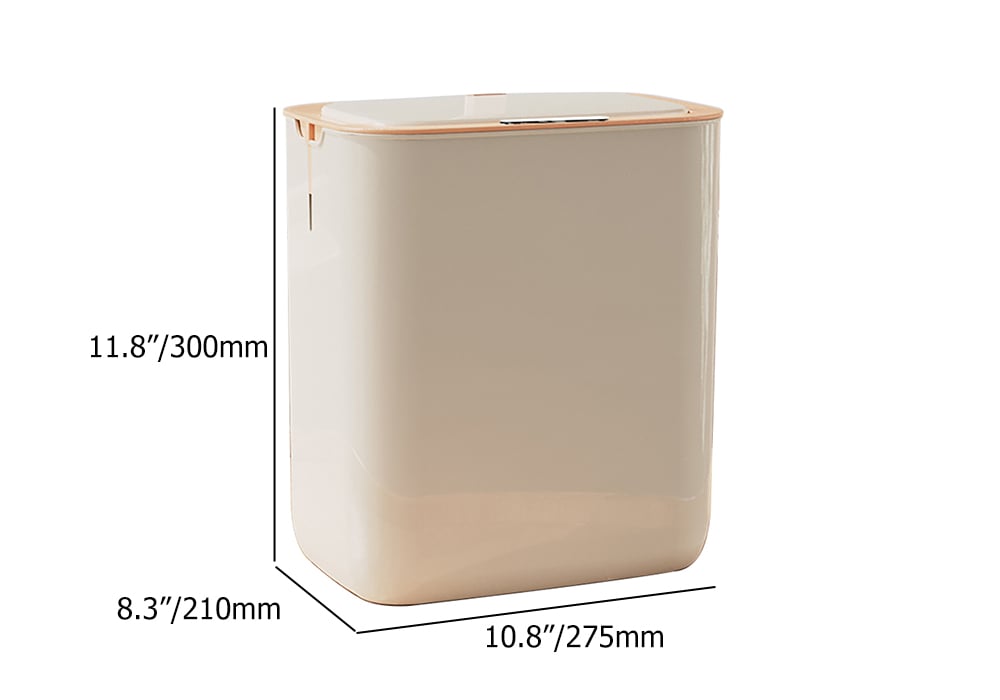 HMR - Rectangular Bathroom Touchless Sensor Trash Can Garbage Can with Lid