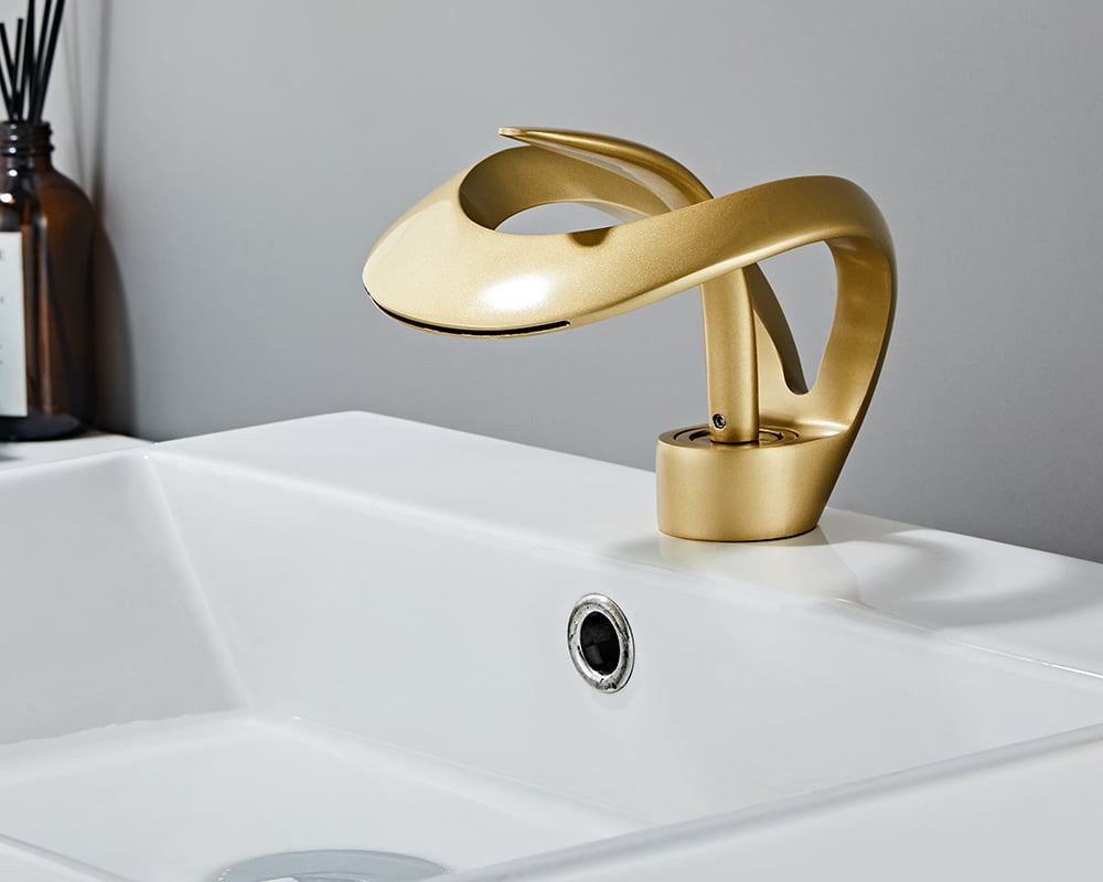 HMR - Waterfall Bathroom Sink Faucet Single Handle Solid Brass