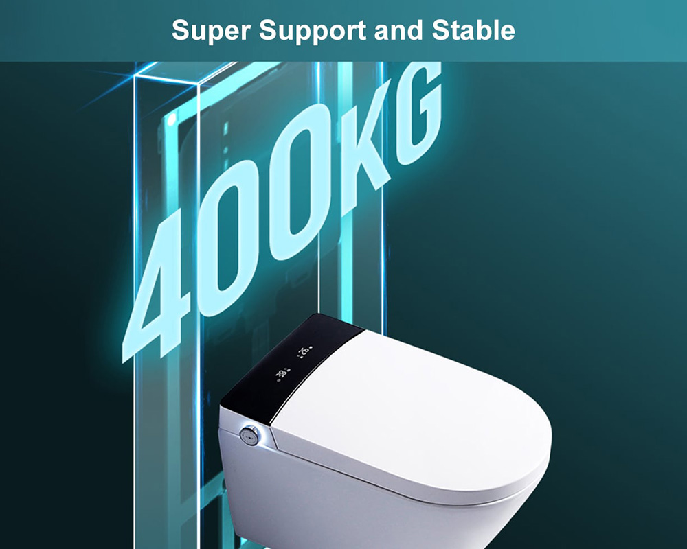 HMR Set of Two Automatic Wall-Mounted Smart Bidet Toilet with In-Wall Tank - White & Black