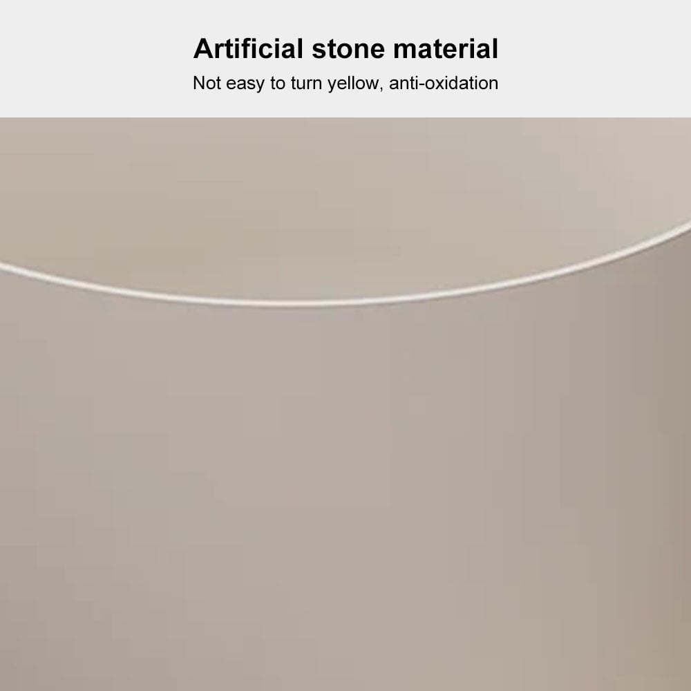 HMR - 41" Japanese Modern Round Freestanding Stone Soaking Bathtub White
