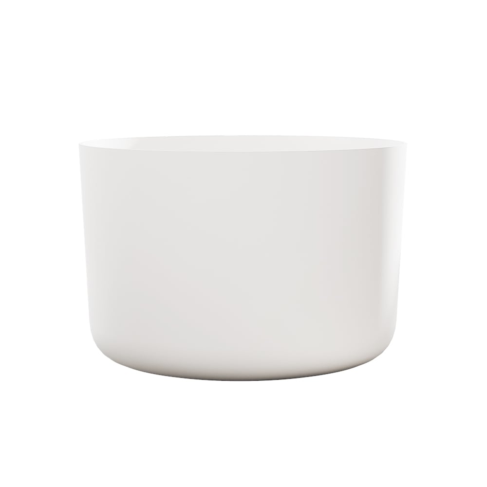 HMR - 41" Japanese Modern Round Freestanding Stone Soaking Bathtub White