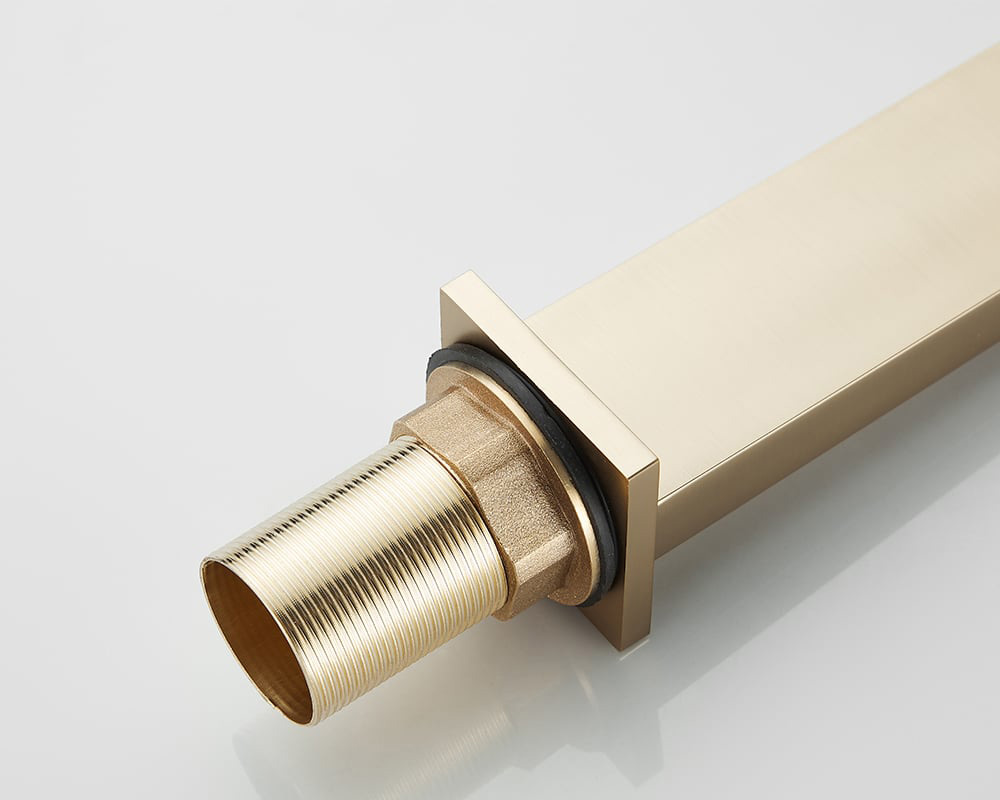 HMR Ultra-Thin Single Handle Waterfall Bathroom Vessel Sink Faucet Solid Brass - Brushed Gold