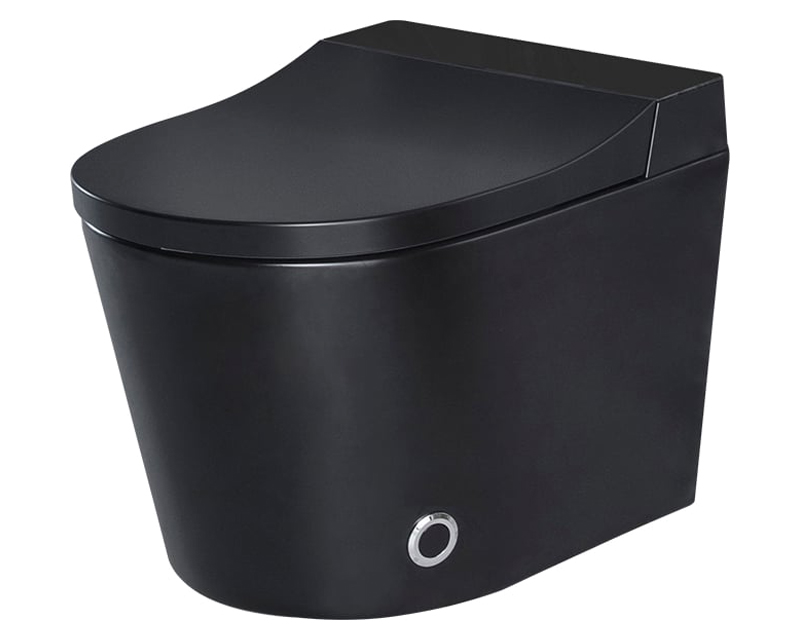 HMR Automatic Wall-Mounted Smart Bidet Toilet with In-Wall Tank - Black