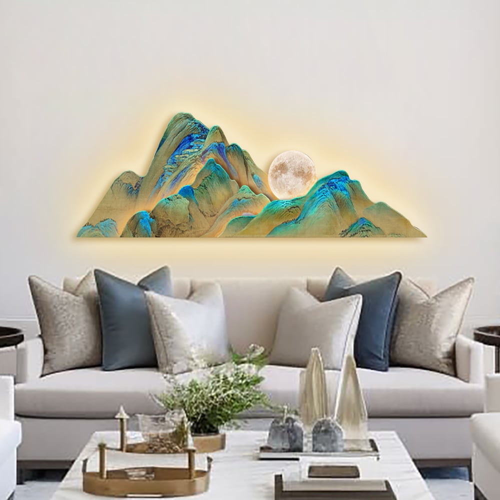 HMR - 39.4"LED Creative Irregular Mountain Light Wall Decoration Abstract Living Room Decor