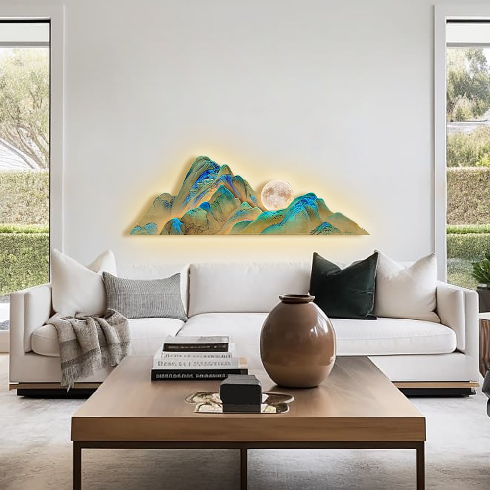 HMR - 39.4"LED Creative Irregular Mountain Light Wall Decoration Abstract Living Room Decor