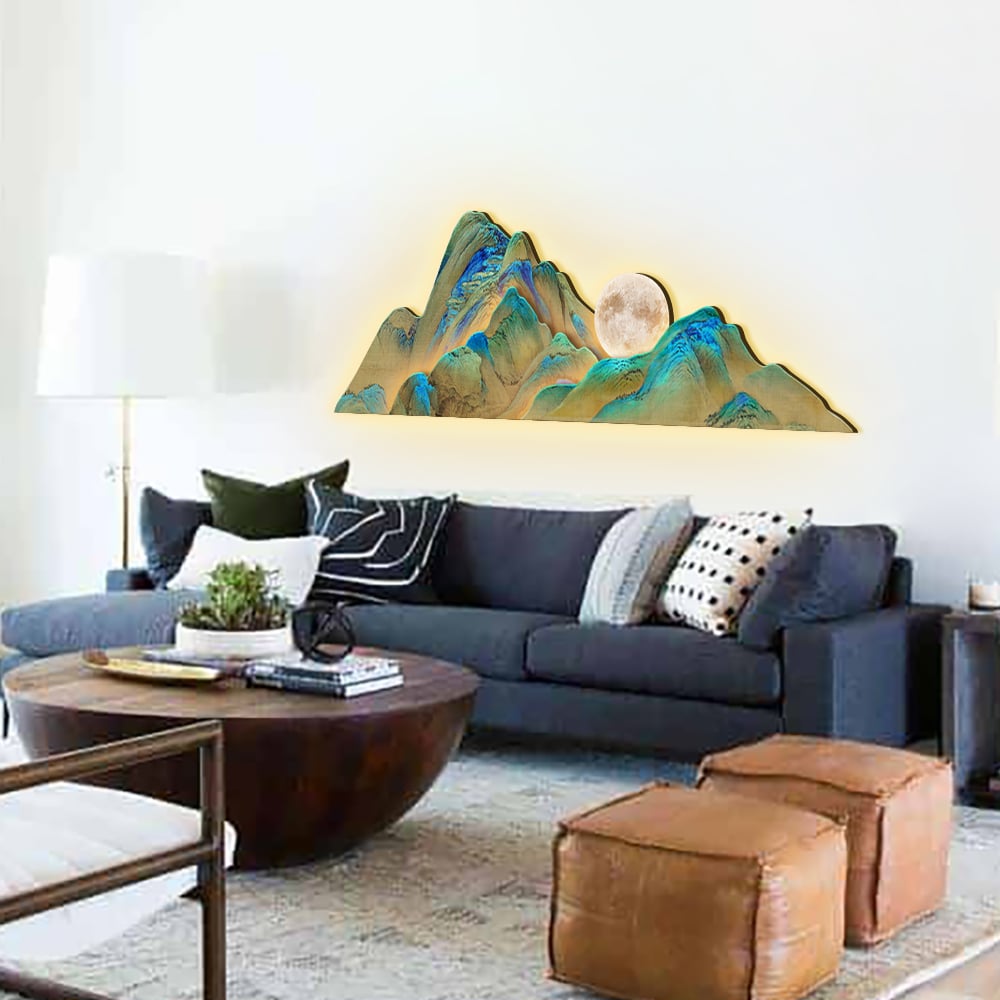 HMR - 39.4"LED Creative Irregular Mountain Light Wall Decoration Abstract Living Room Decor