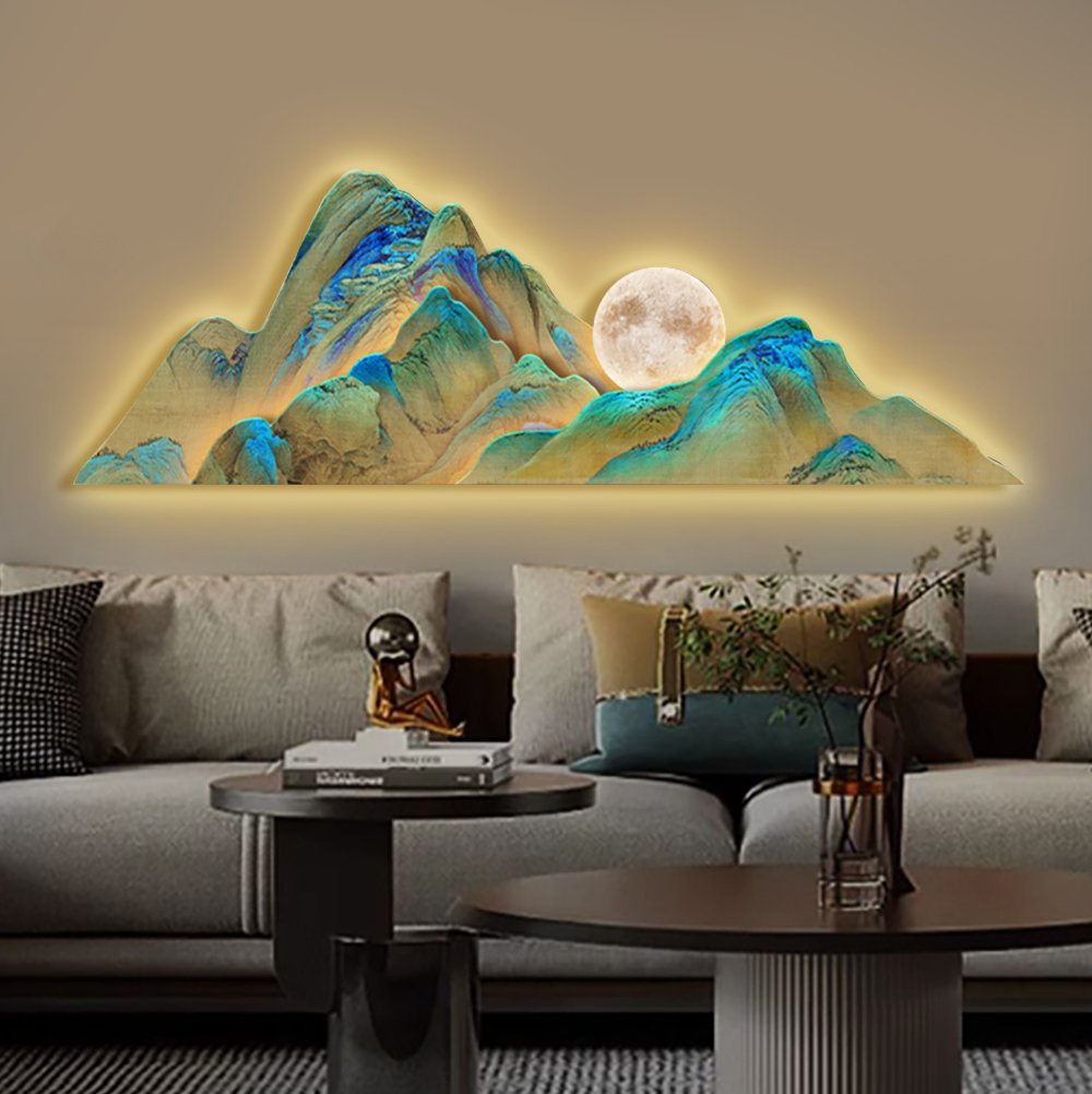 HMR - 39.4"LED Creative Irregular Mountain Light Wall Decoration Abstract Living Room Decor