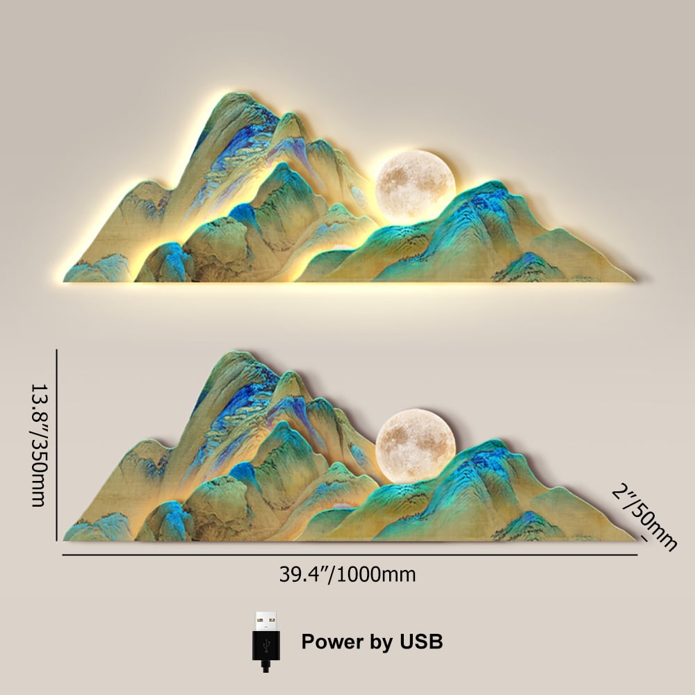 HMR - 39.4"LED Creative Irregular Mountain Light Wall Decoration Abstract Living Room Decor