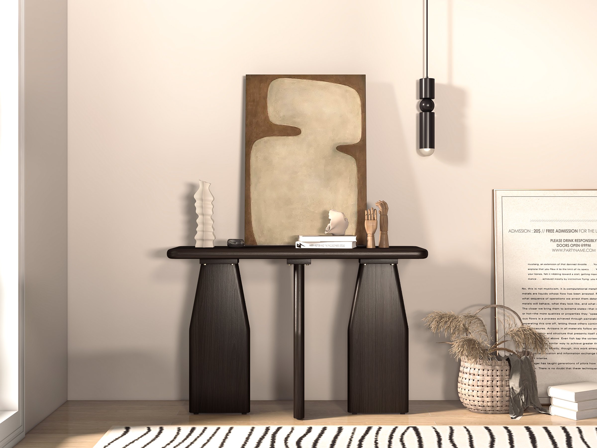 HMR 39.4" Modern Abstract Geometric Wall Decor Art for Living Room Bedroom - Style B