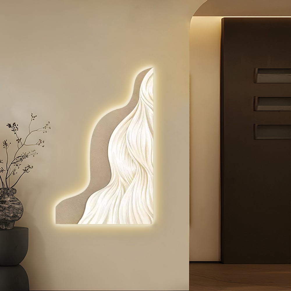 HMR - 39.4" Modern Wall Art Home Decor Built-in LED Lights