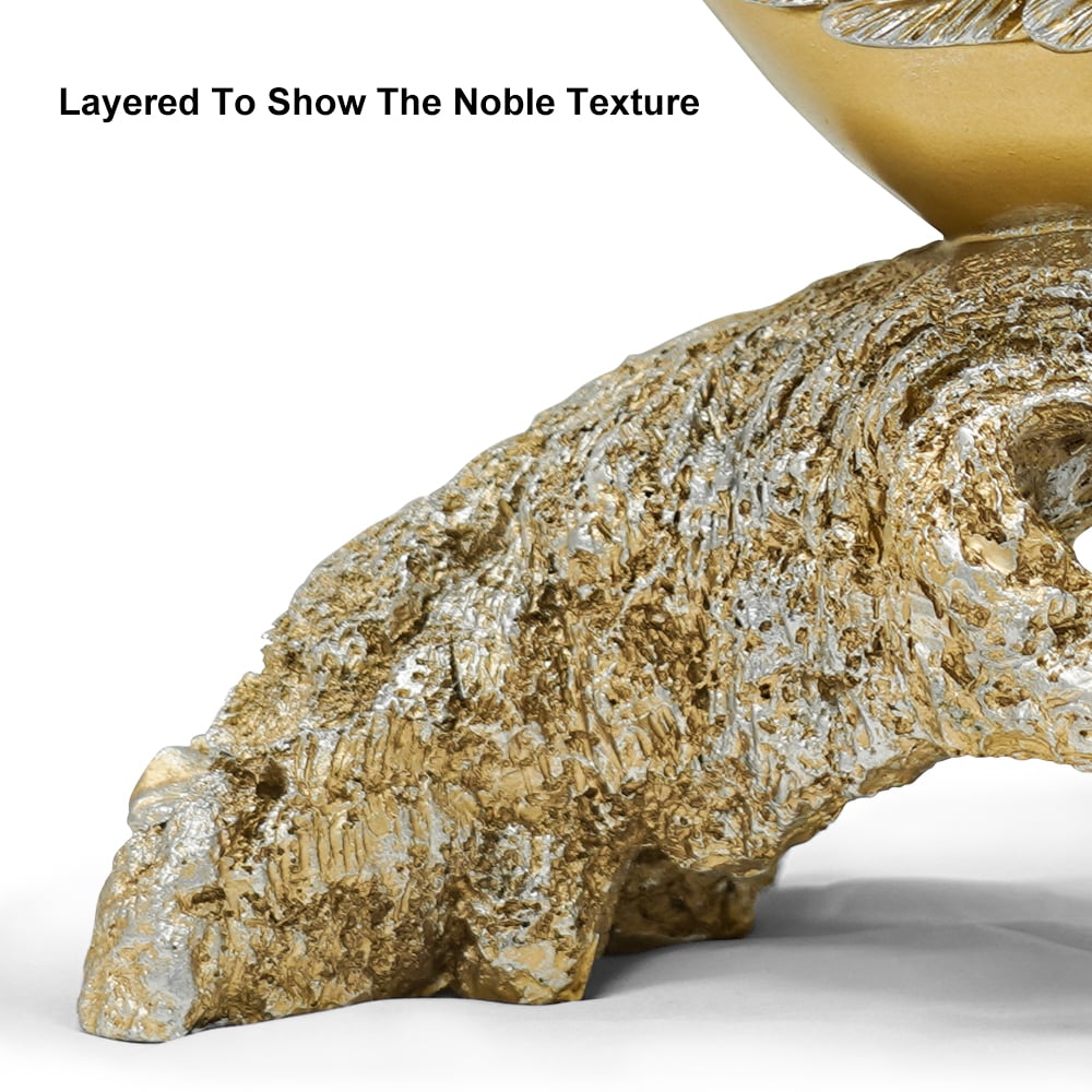 HMR 14.2" Simulation Couple Swan Sculpture Art Ornament Table Statue Decor - Gold