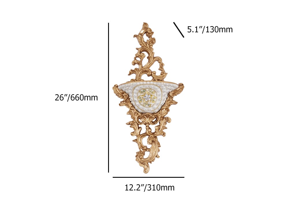 HMR - Shinely 26" European Retro Resin Wall Mount Flower Vase Decor Art Living Dining Room