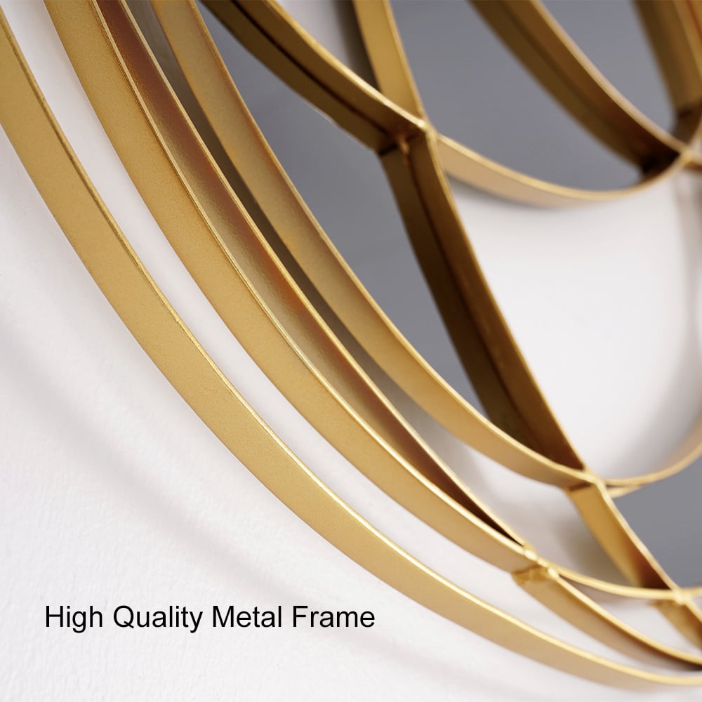 HMR - Modern Abstract Gold Twisted Metal & Stainless Steel Wall Decor Art Living Room Bedroom
