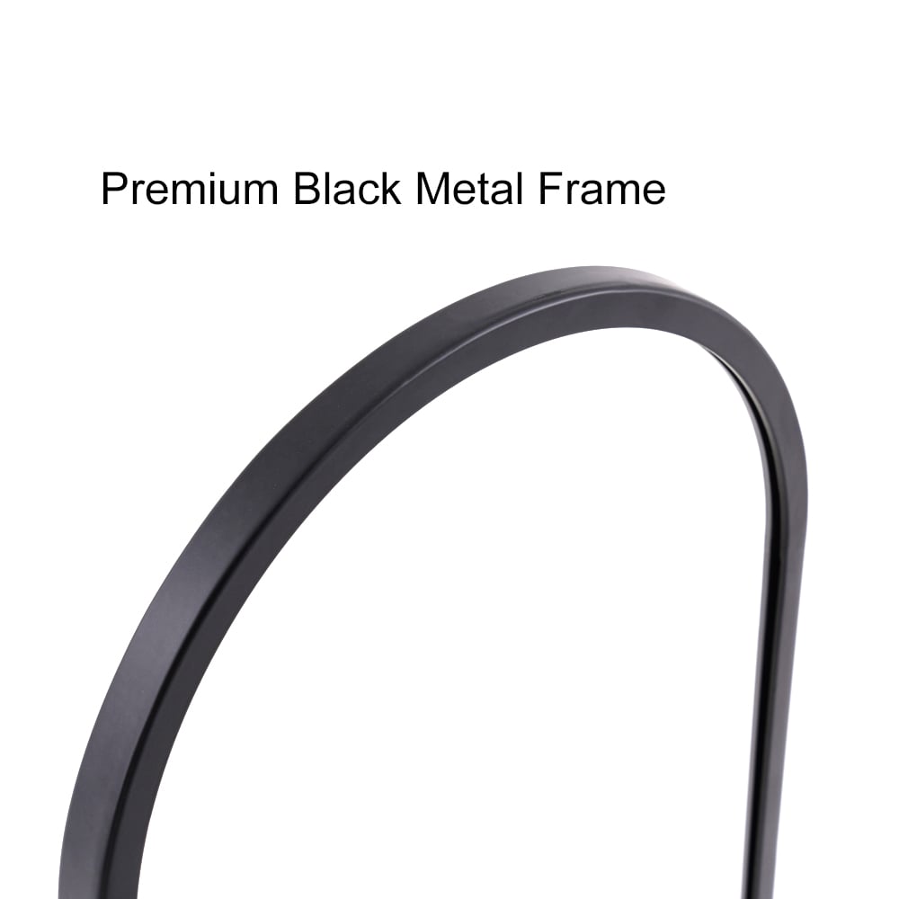 HMR - 59" Oversized Oval Metal Full Length Standing Floor Mirror Black & White for Living Room