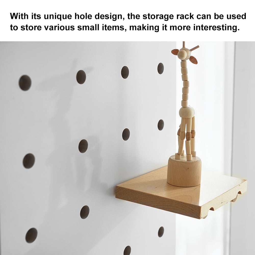 HMR - 47.2" Pegboard Hidden Sliding Dressing Full Length Floating Wall Mirror Coat Rack Hooks