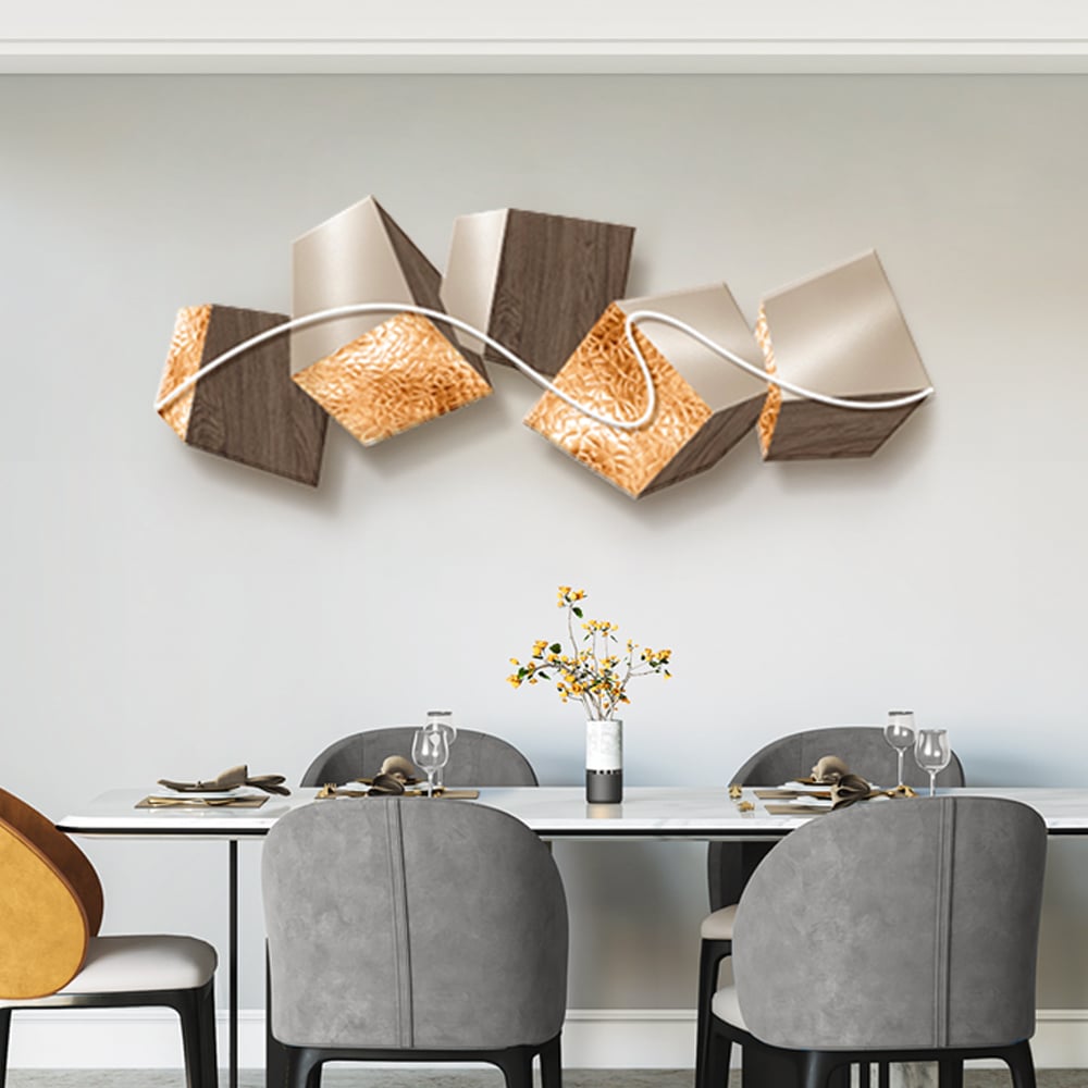 HMR - 39.4" LED Acrylic Abstract Geometric Wall Decor Modern Art Living Room Bedroom