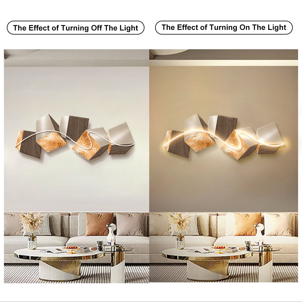 HMR - 39.4" LED Acrylic Abstract Geometric Wall Decor Modern Art Living Room Bedroom