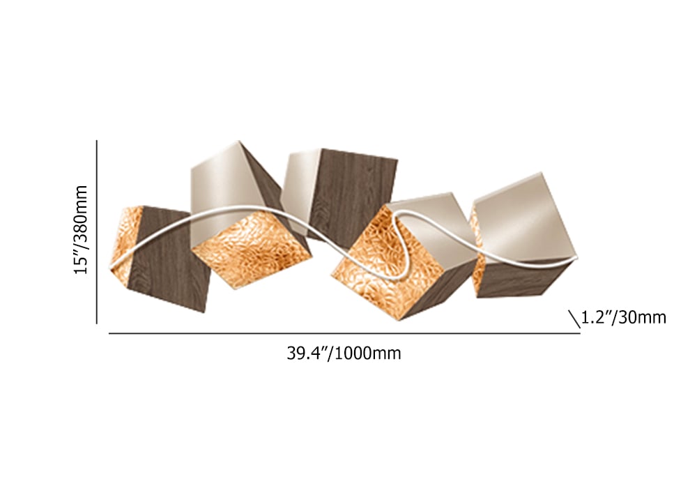 HMR - 39.4" LED Acrylic Abstract Geometric Wall Decor Modern Art Living Room Bedroom