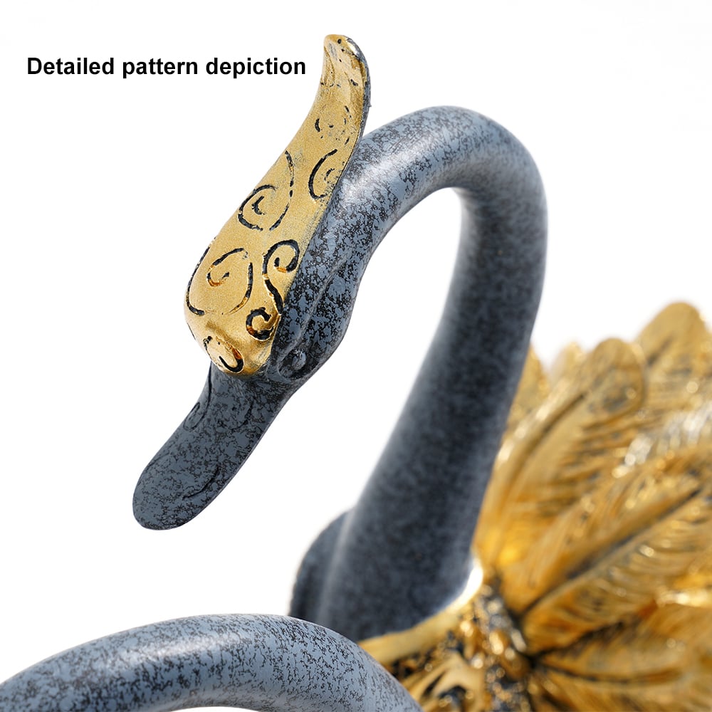 HMR - 14.2" Simulation Couple Swan Sculpture Art Ornament Table Statue Decor