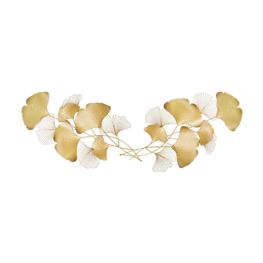 HMR - Modern Metal Ginkgo Leaves Wall Decor For Living Room Home Hanging Art in Gold