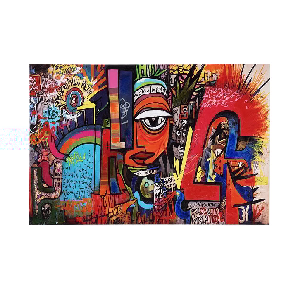 HMR - Abstract Geometric People Colorful Graffiti Wall Art Decor Canvas Prints Living Room