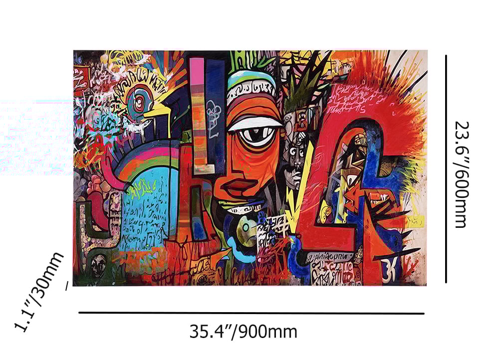 HMR - Abstract Geometric People Colorful Graffiti Wall Art Decor Canvas Prints Living Room