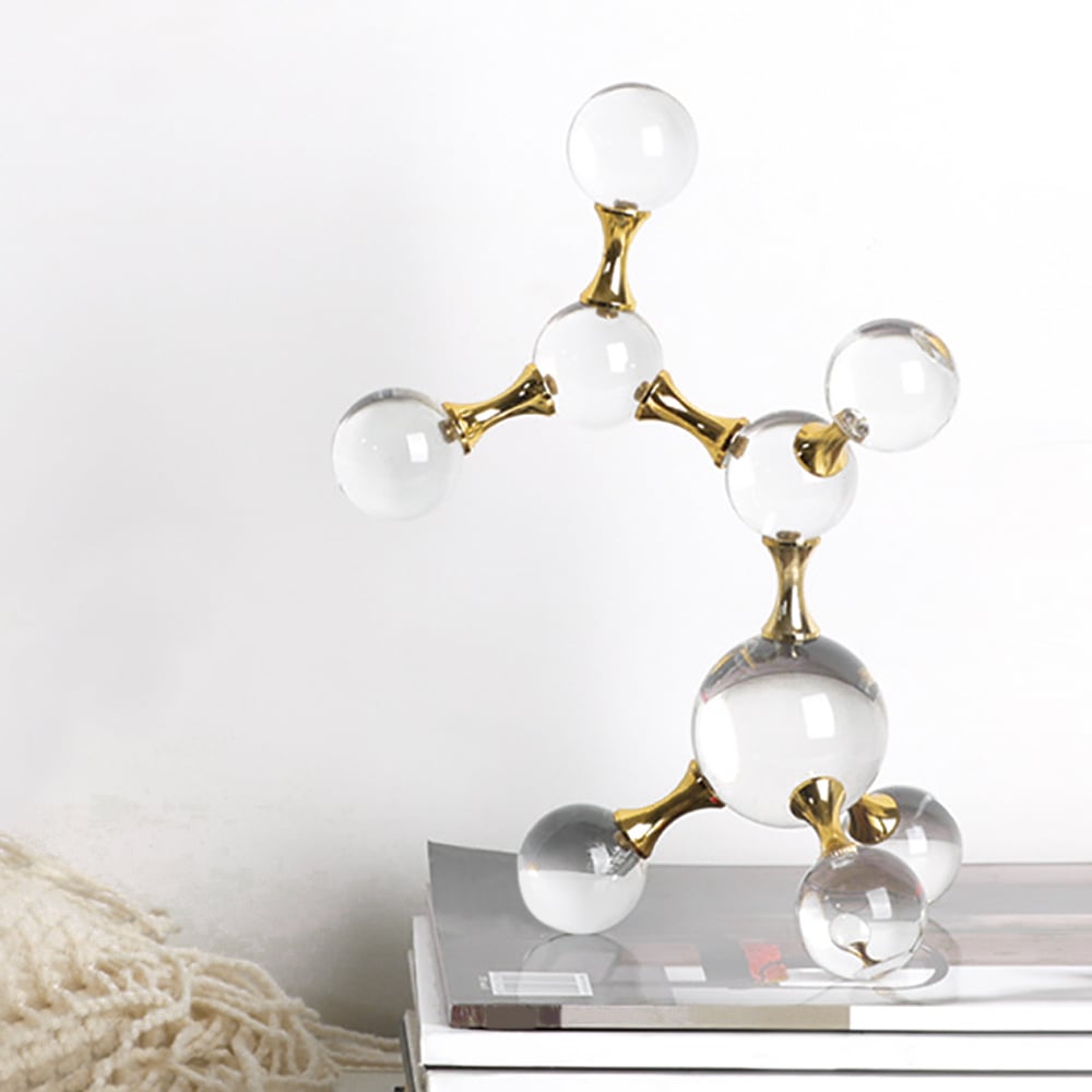 HMR - 9.8" Modern Crystal Ball Bubble Sculpture Decor Art 3D Molecular Ornament Living Room