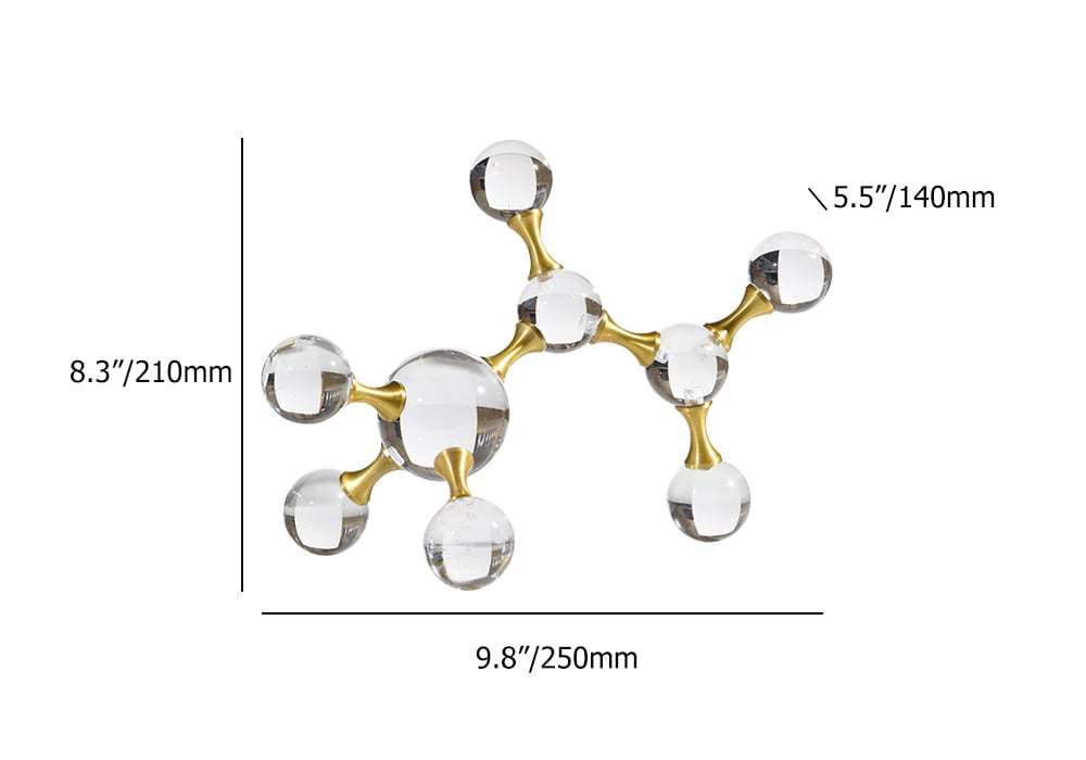 HMR - 9.8" Modern Crystal Ball Bubble Sculpture Decor Art 3D Molecular Ornament Living Room