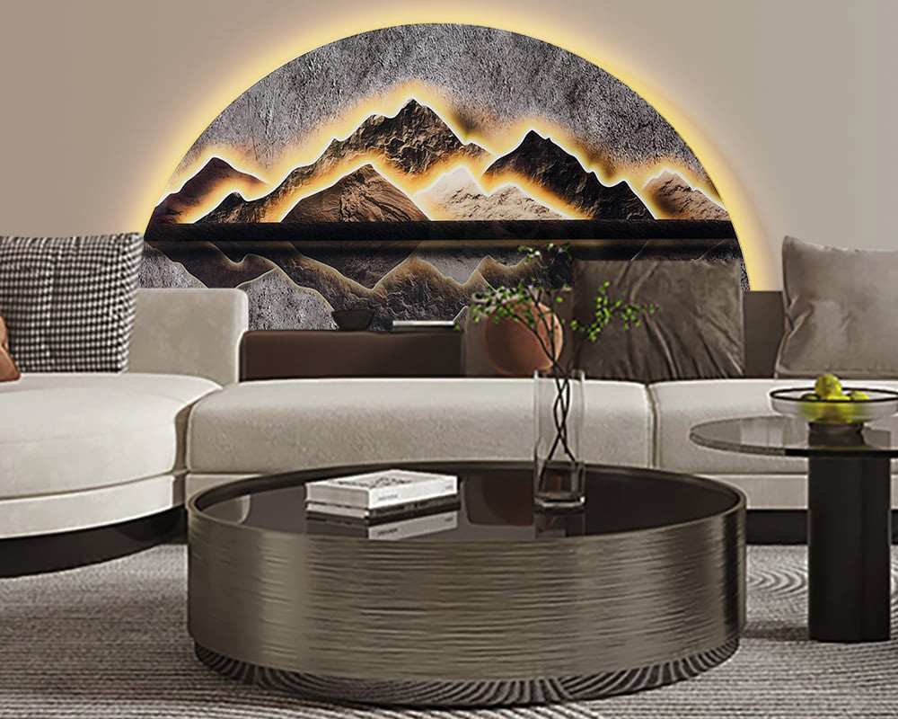 HMR Modern Abstract LED Lighting Wall Decorative Painting Living Room Decorative - Multi-color, 31.5"W x 1.2"D x 15.7"H