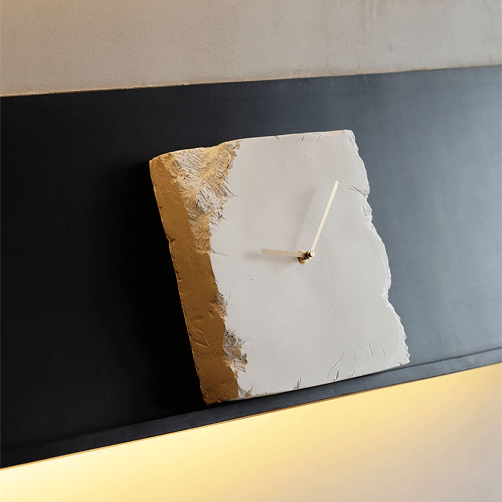 HMR - Modern Creative Old-fashioned Abstract Square White Desk Clock Home Table Decor