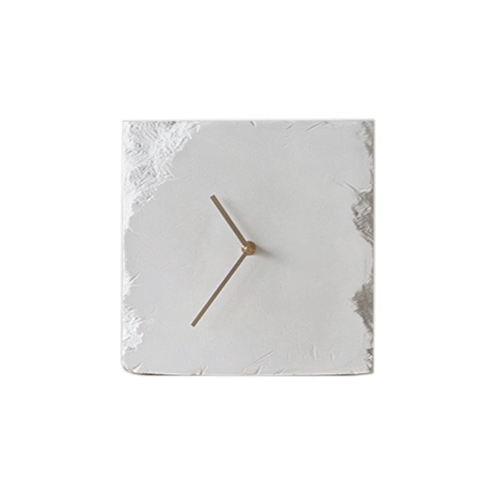HMR - Modern Creative Old-fashioned Abstract Square White Desk Clock Home Table Decor