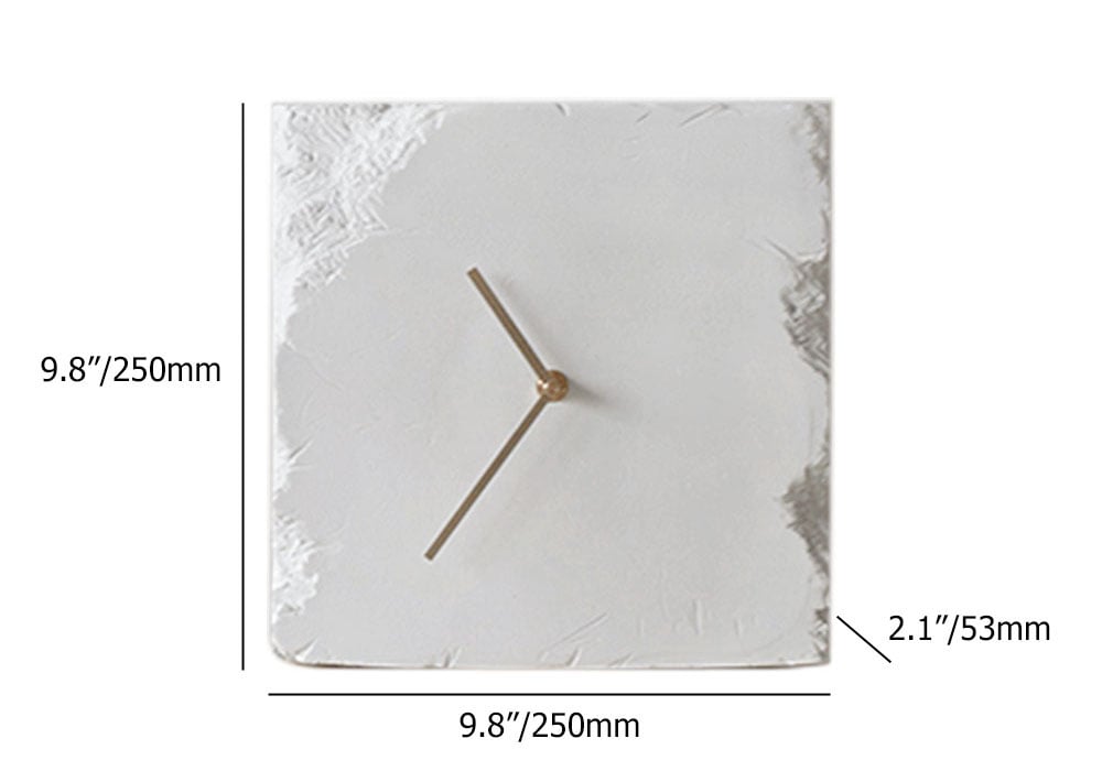 HMR - Modern Creative Old-fashioned Abstract Square White Desk Clock Home Table Decor