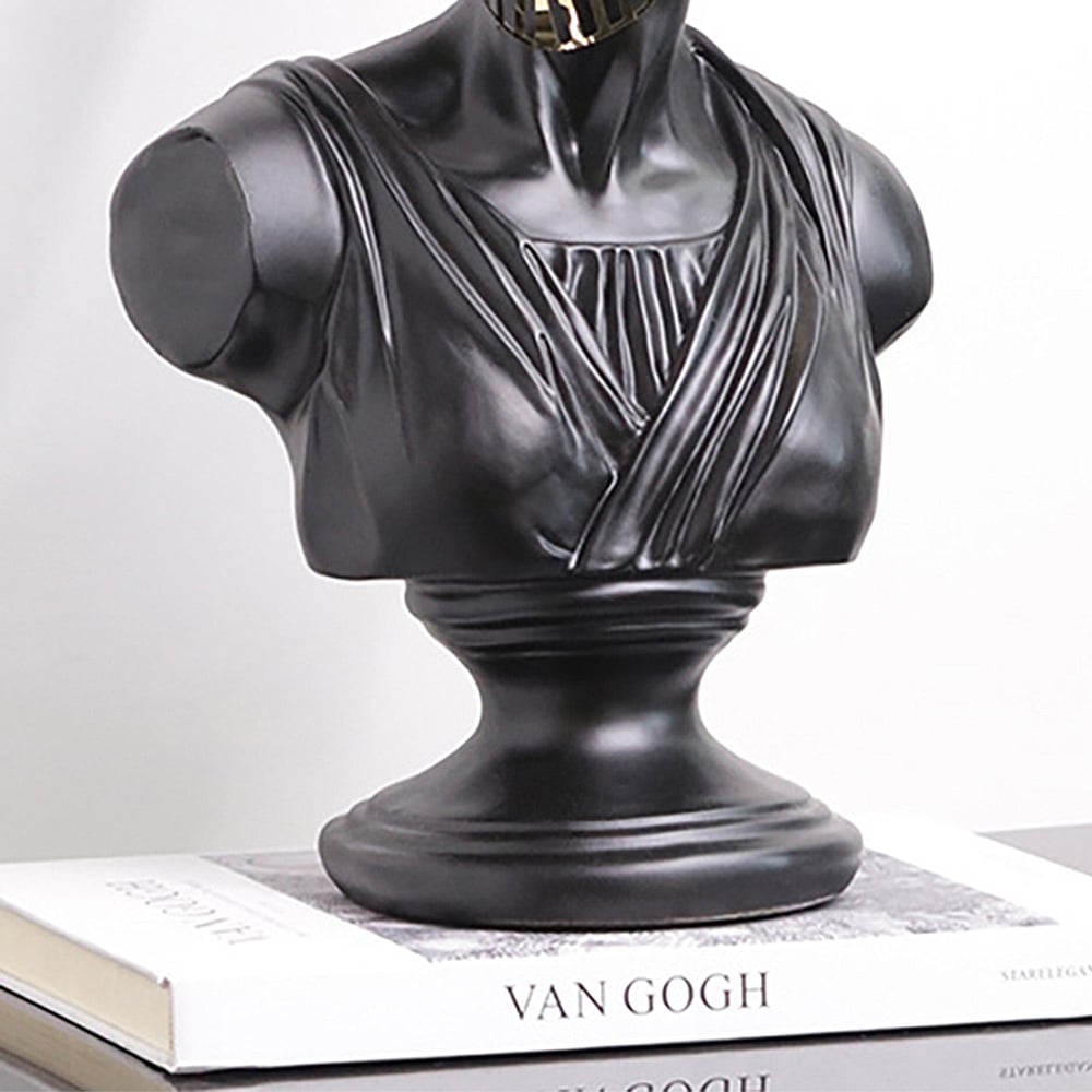 HMR - 15" Modern Black Masked Greek Goddess Ornament