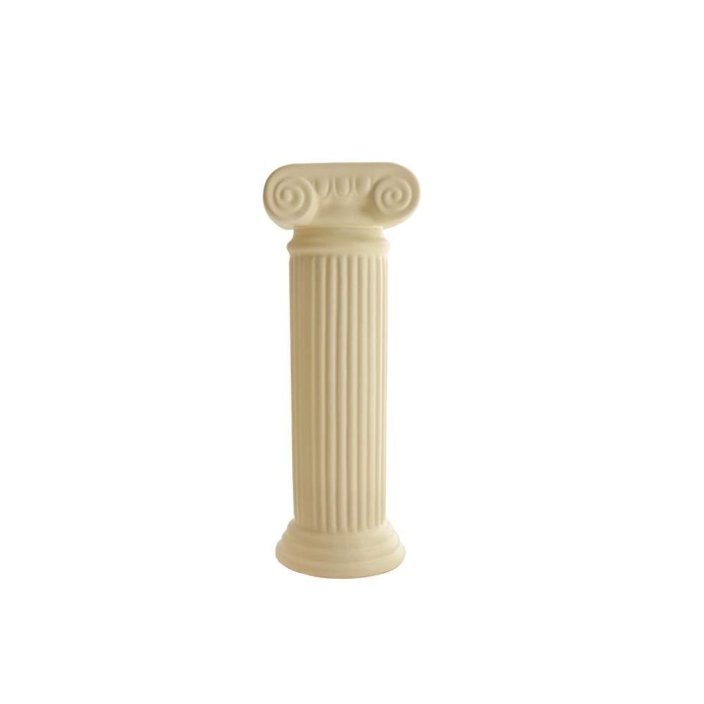 HMR - 2 Pieces Resin Roman Column Flower Vase Set Home Sculpture Decor Art Living Room Bedroom
