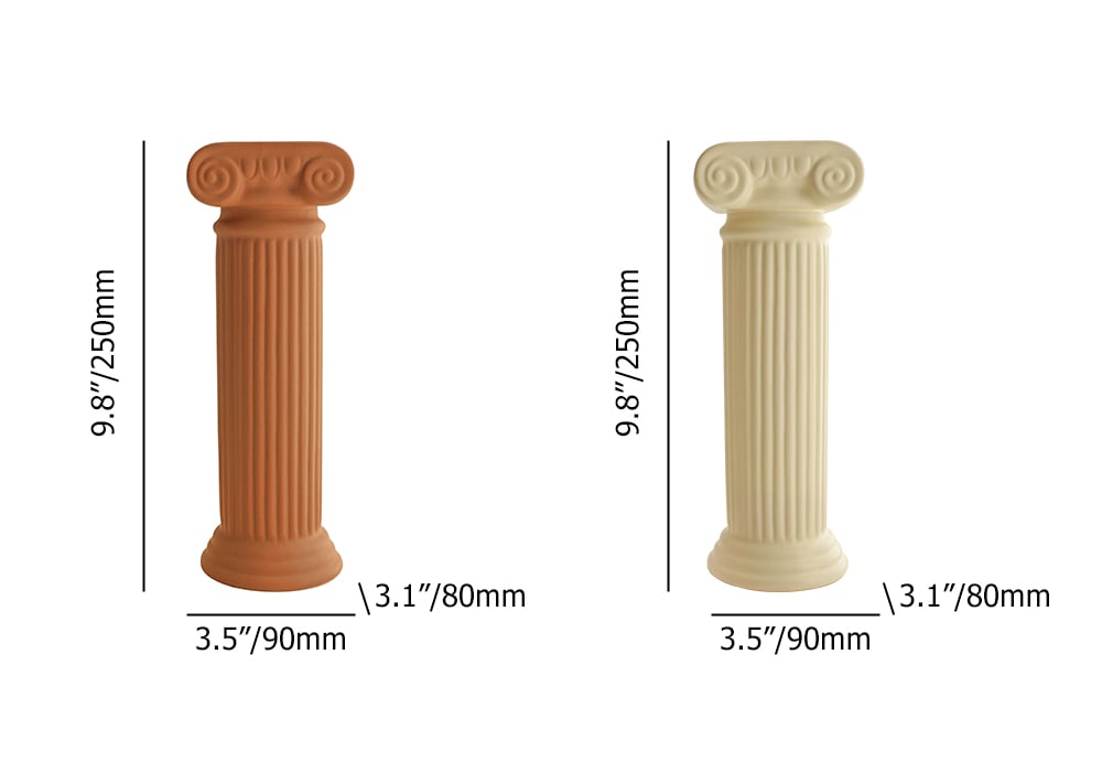 HMR - 2 Pieces Resin Roman Column Flower Vase Set Home Sculpture Decor Art Living Room Bedroom