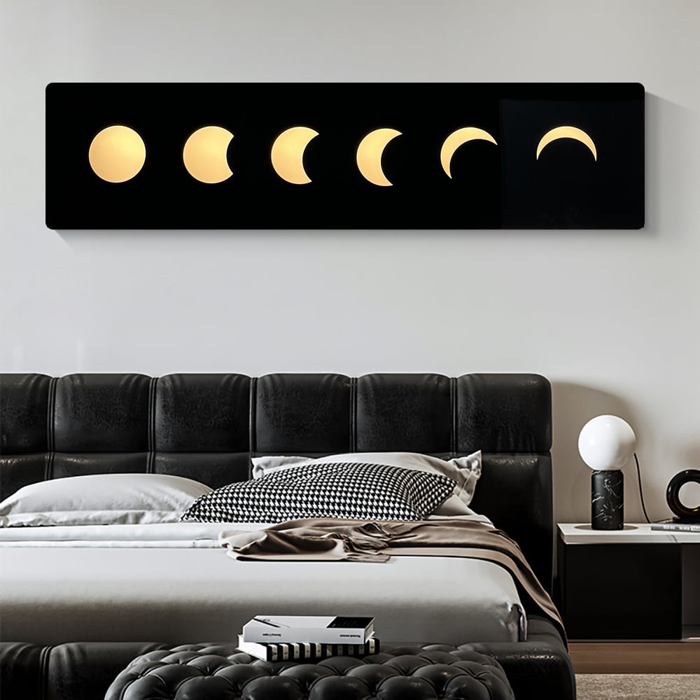 HMR - 47.2" Creative Moon Light Wall Art Decoration Painting USB LED Warm Wall Light