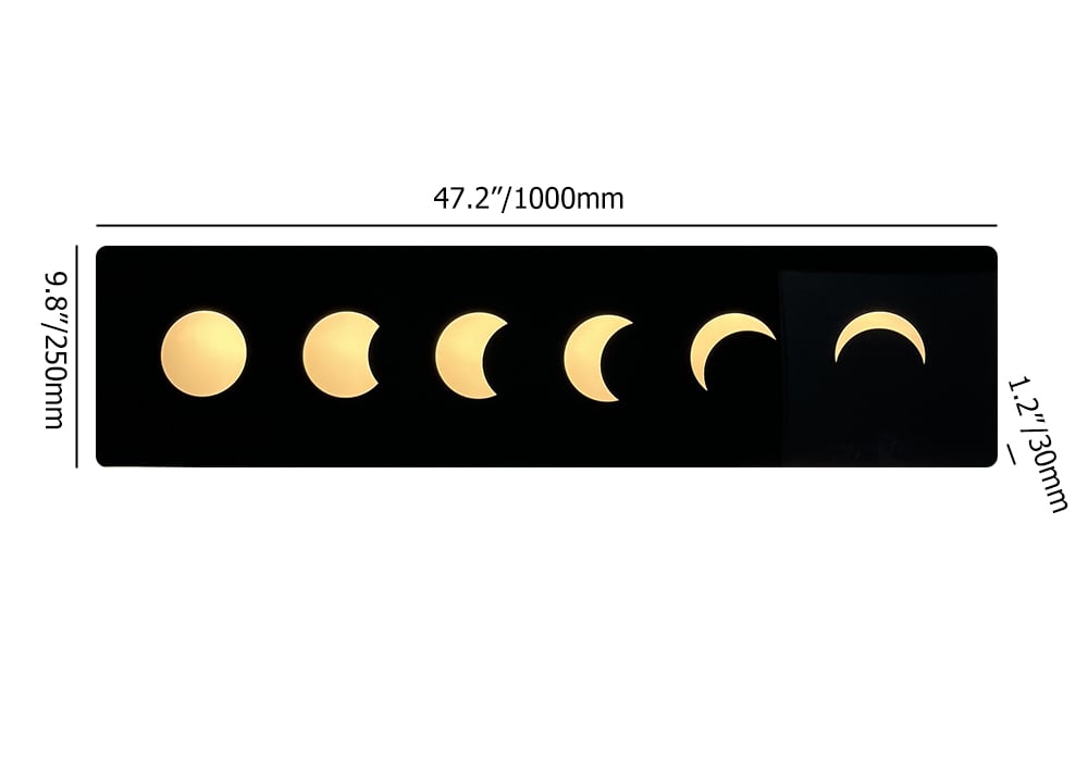 HMR - 47.2" Creative Moon Light Wall Art Decoration Painting USB LED Warm Wall Light