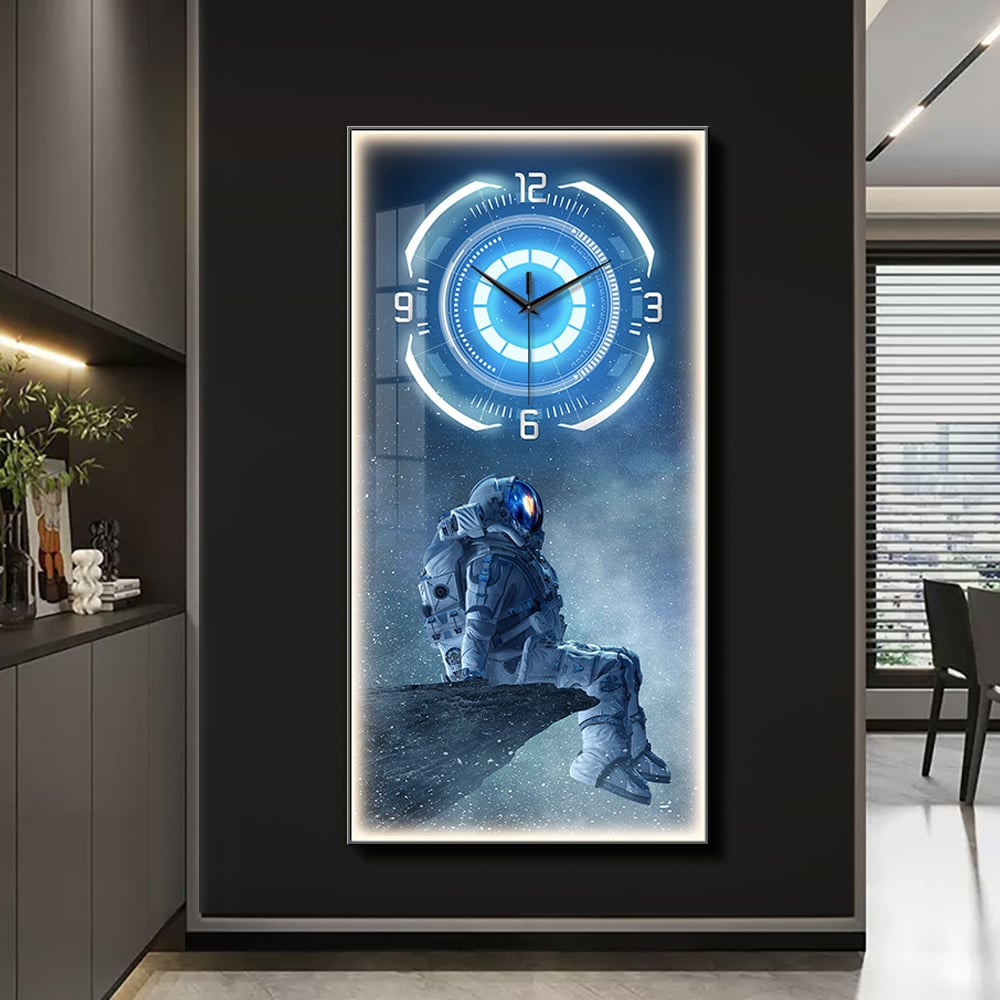 HMR - 39" Creative Sci-fi LED Wall Clock Lighting Wall Art Decoration