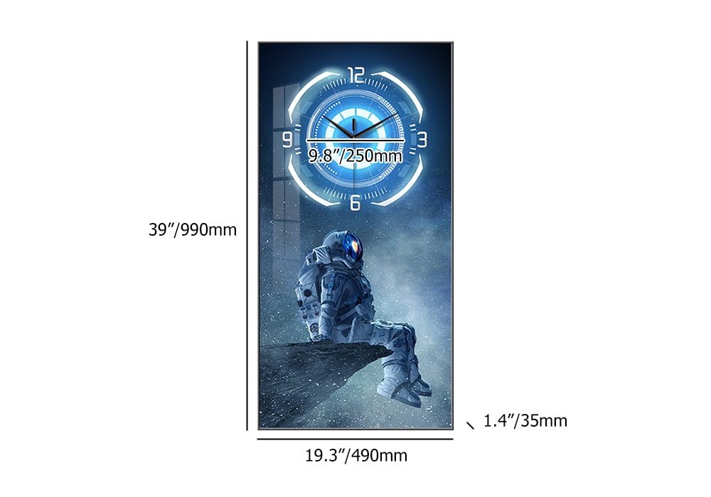 HMR - 39" Creative Sci-fi LED Wall Clock Lighting Wall Art Decoration