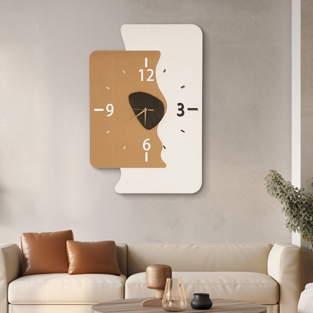 HMR - 29.5" Abstract Geometric 3D Silent Wall Clock Modern Decor Art Living Room Bedroom