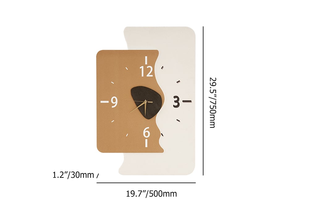 HMR - 29.5" Abstract Geometric 3D Silent Wall Clock Modern Decor Art Living Room Bedroom