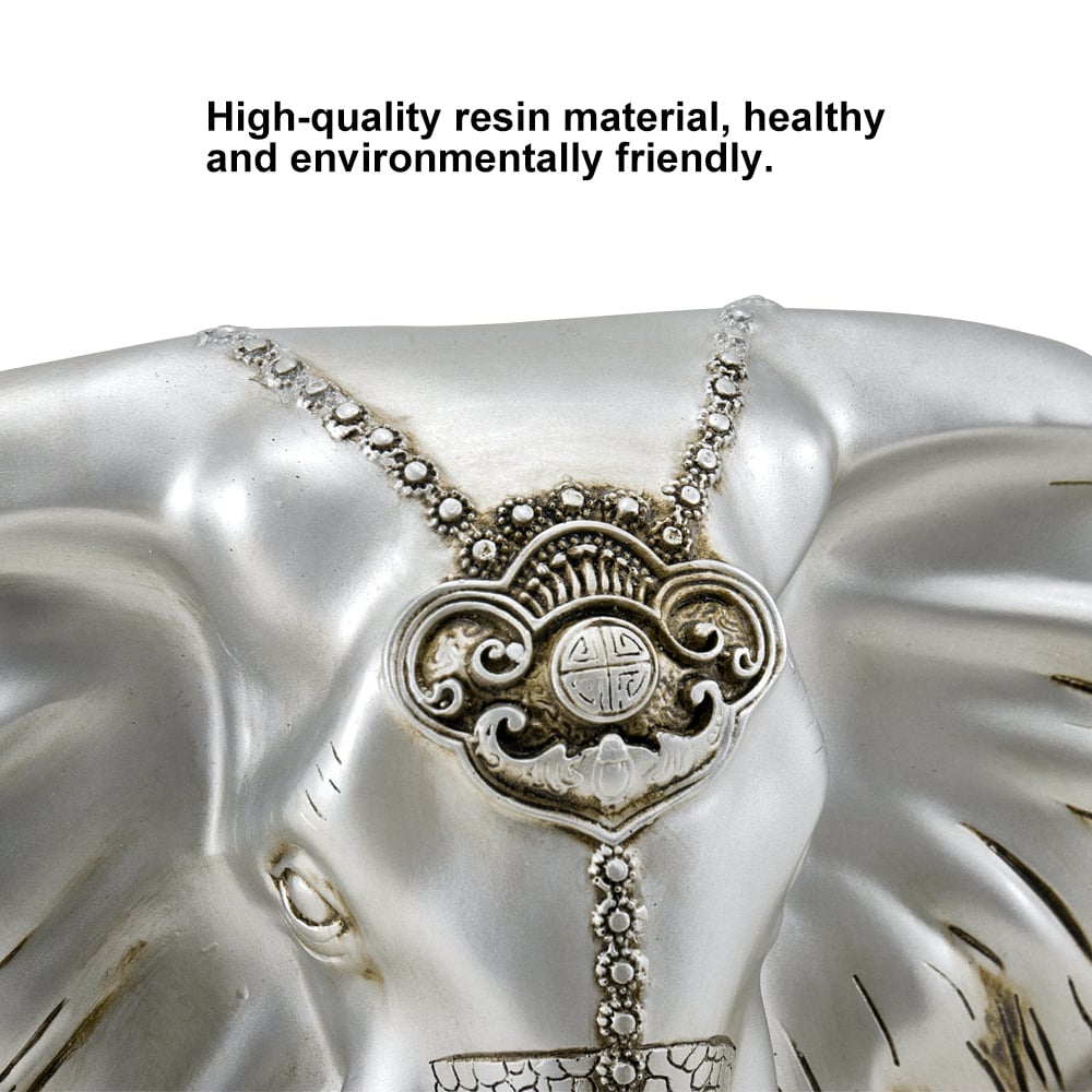 HMR - 3D Elephant Head Wall Decor Home Artificial Animal Hanging Art Living Room in Silver