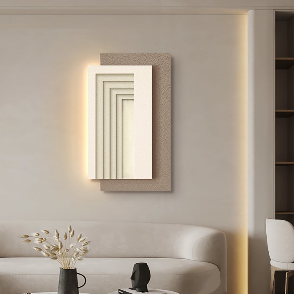 HMR - 31.5" LED Modern Rectangle Abstract Wall Art Decor Living Room Bedroom
