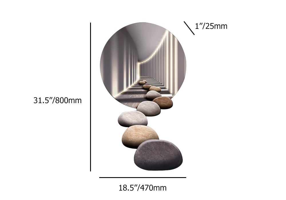 HMR - 31.5" LED Acrylic Modern Abstract Stone Corridor Wall Art Decor Living Room Bedroom