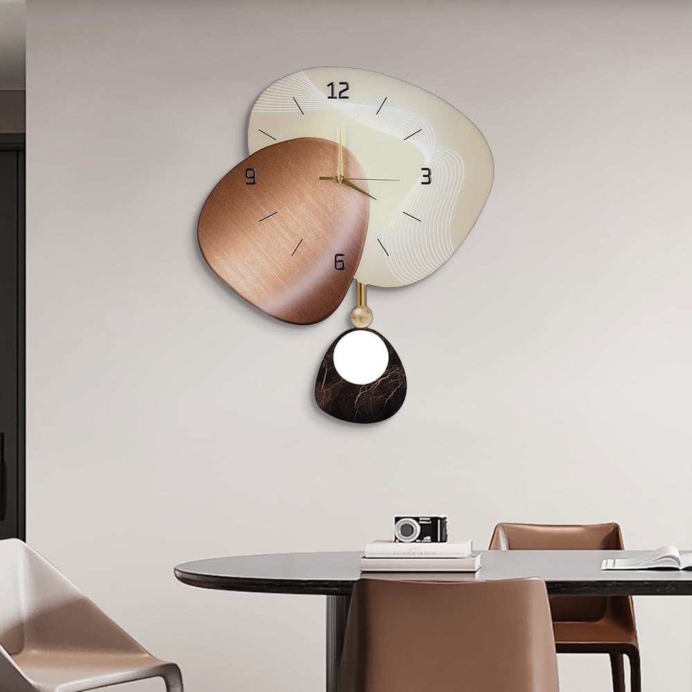HMR - 23.6" Abstract Geometric Silent Wall Clock Modern Decor Art Living Room Bedroom