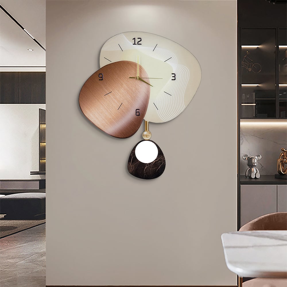 HMR - 23.6" Abstract Geometric Silent Wall Clock Modern Decor Art Living Room Bedroom