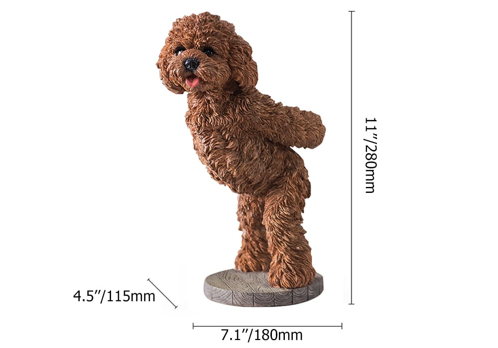 HMR - Modern Wine Rack Brown Resin Teddy Dog Decorative Countertop Wine Bottle Holder