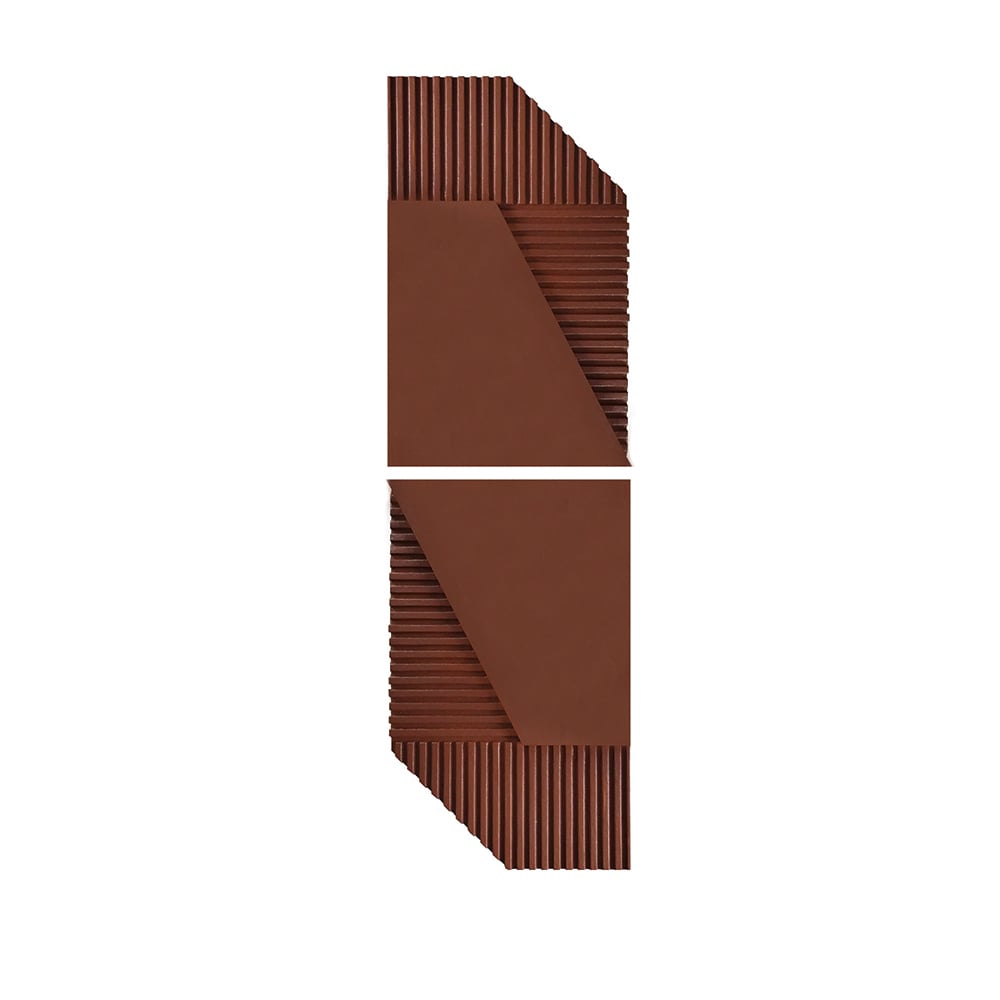 HMR - 23.6" x 15.7" 2-Pieces Modern Geometric Abstract Wood Wall Decor Art Print Brown