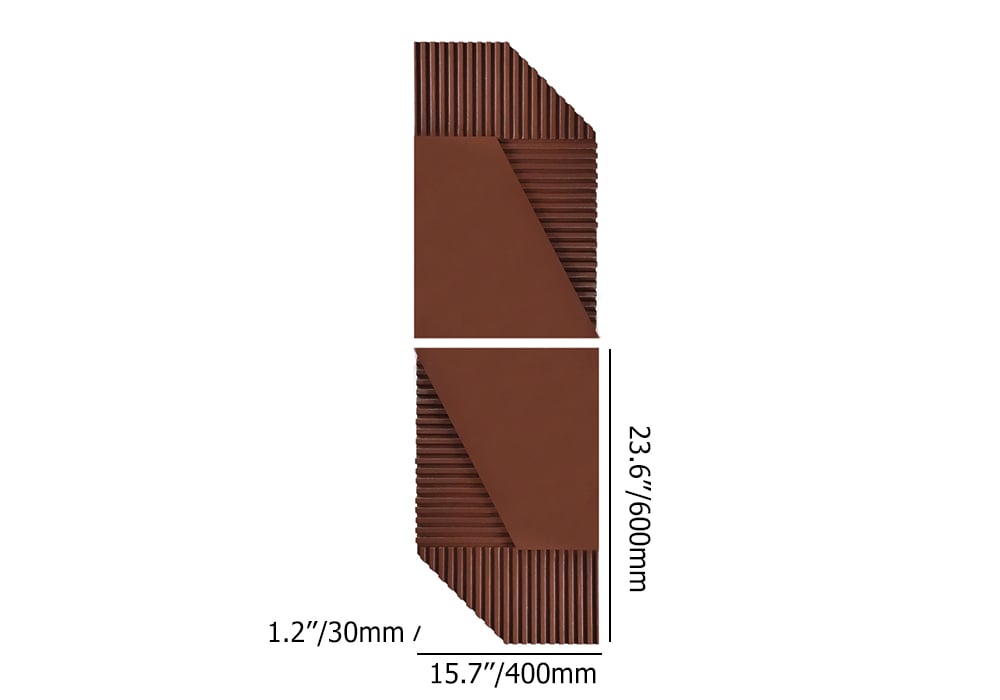 HMR - 23.6" x 15.7" 2-Pieces Modern Geometric Abstract Wood Wall Decor Art Print Brown